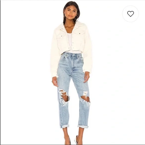 Revolve Superdown Cropped Teddy Jacket Size Small - Picture 5 of 8